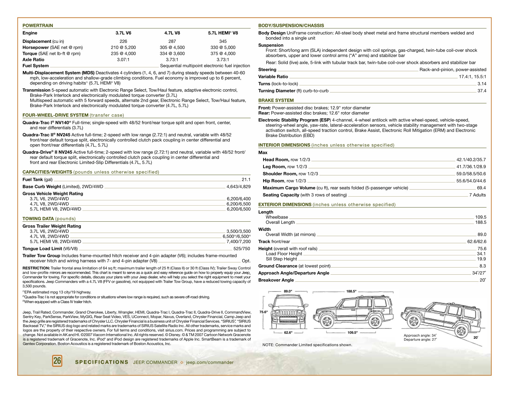 2008 Jeep Commander Brochure Page 6